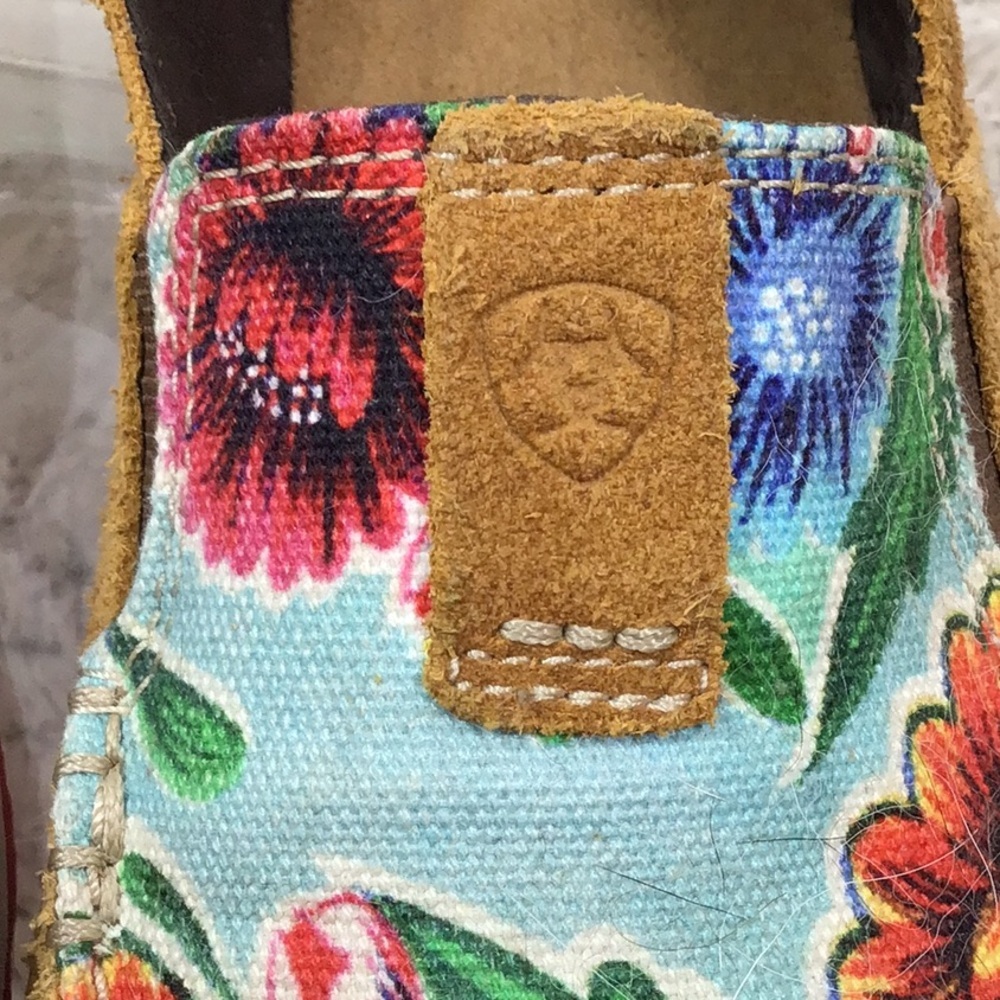 Ariat Sunburn brown suede and floral Cruiser slip on 7.5 - Picture 2 of 12